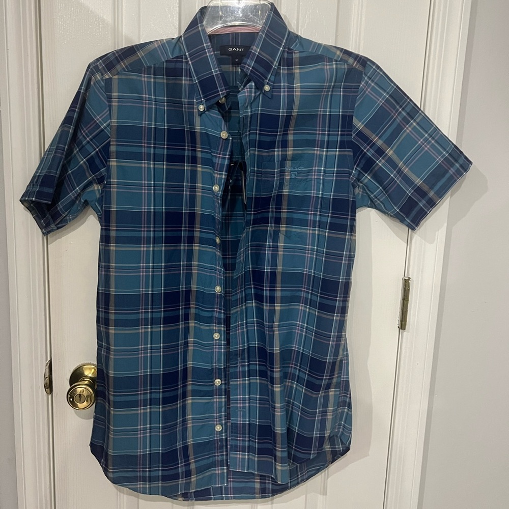 Gant checked poplin short sleeve shirt
